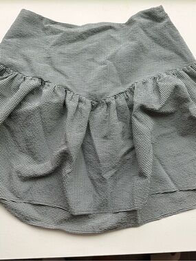 & Other Stories Black and White Gingham Ruffle Skirt